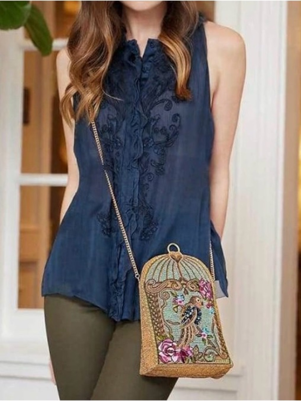 Mary Frances Pretty Parrot Beaded Crossbody Bag - Picture 5 of 15